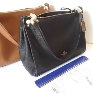Coach Black Pebble Leather Mia Shoulder Bag F28966 IMBLK